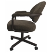 Pemberly Row Set of 4 Swivel Dining Caster Chairs in Sanora Brown on Coffee