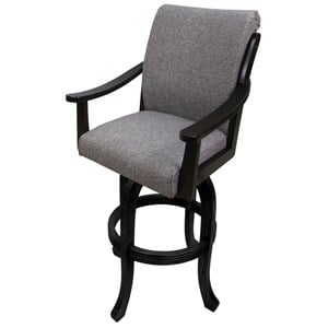 Pemberly Row Contemporary 30&quot Swivel Solid Wood Bar Stool in Mojave Gray