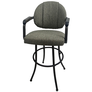 Pemberly Row Contemporary Swivel 30&quot Bar Stool with Metal Grey Frame