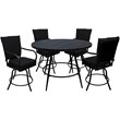 Pemberly Row Contemporary Outdoor/Indoor Patio Dining Set in Black