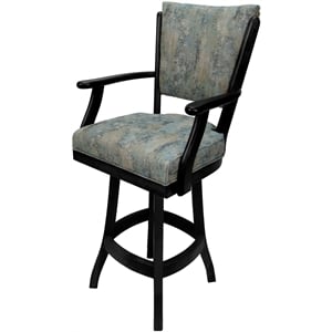 Pemberly Row Counter 26&quot Solid Wood Swivel Bar Stool in Poet Sky Blue & Black