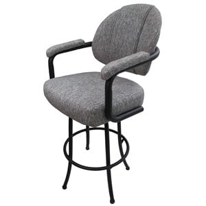 Pemberly Row Contemporary 26&quot Swivel Counter Stool in Gray on Black