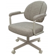 Pemberly Row 4 in Swivel Metal Dining Caster Chair with Beige