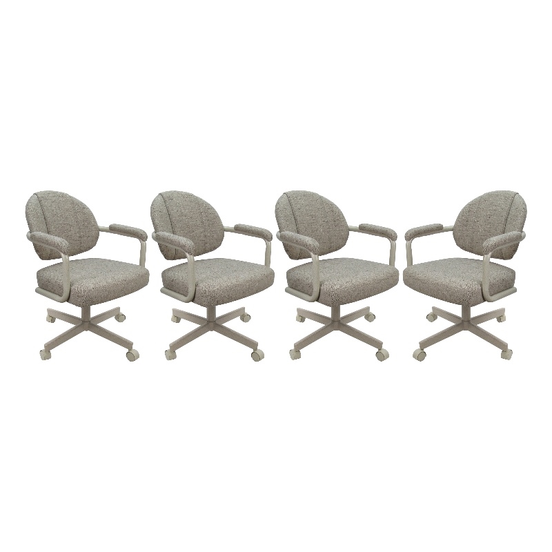 Pemberly Row 4 in Swivel Metal Dining Caster Chair with Beige