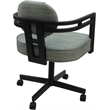 Pemberly Row Swivel Metal Dining Caster Chair in Aquatint Teal with Black