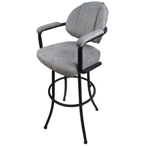 Pemberly Row Contemporary 30&quot Swivel Tilt Bar Stool in Sandstone & Black