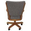 Pemberly Row Caster Solid Wood Dining Chair in Gray with Honey Frame