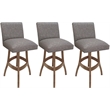 Pemberly Row Set of 3 Swivel Wood Counter Stools 26