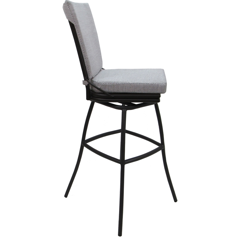 Pemberly Row Swivel Extra Tall Stool -Armless in Cream & Dark Brown