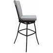 Pemberly Row Swivel Extra Tall Stool -Armless in Cream & Dark Brown