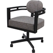 Pemberly Row Swivel Metal Dining Caster Chair in Gray with Black