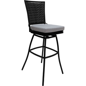 Pemberly Row Extra Tall Swivel Stool 34&quot - Armless in Cream & Black