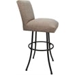 Pemberly Row Set of 3 Swivel Metal Counter Stools in Beige with Brown