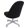 Pemberly Row Dinette Swivel Caster Chairs - Crackle Glass in Black Vinyl & White