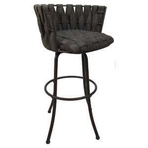 Pemberly Row Extra Tall Bar Stool 34&quot Seat in Brown with Gray Metal