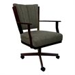 Pemberly Row Swivel Metal Dining Caster Chair in Brown with Brown Frame
