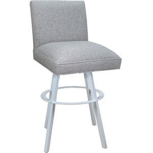 Pemberly Row Swivel Metal Extra Tall Stool 34&quot Seat -Slate in White