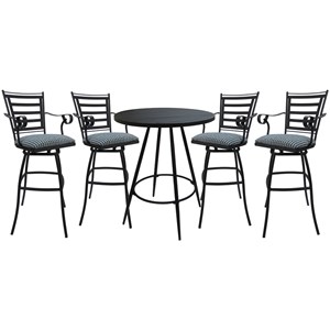 Pemberly Row Outdoor/Indoor Pub Set in 30&quot Stool and Arms & Indigo Blue-Black