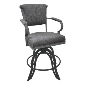Pemberly Row Counter 26&quotH Metal/ Bar Stools on A Base in Gray