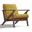 Pemberly Row Solid Wood and Velvet Upholstered Accent Armchair in Gold