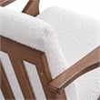 Pemberly Row Solid Wood and Boucle Upholstered Accent Armchair in White