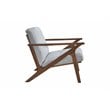 Pemberly Row Solid Wood and Fabric Upholstered Accent Armchair in Gray