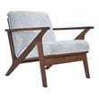 Pemberly Row Solid Wood and Fabric Upholstered Accent Armchair in Gray