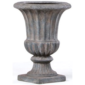 Pemberly Row Lightweight Fiberstone Outdoor Urn in Stormcloud
