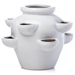 Pemberly Row 8 Pocket Handmade Ceramic Strawberry Planter in White