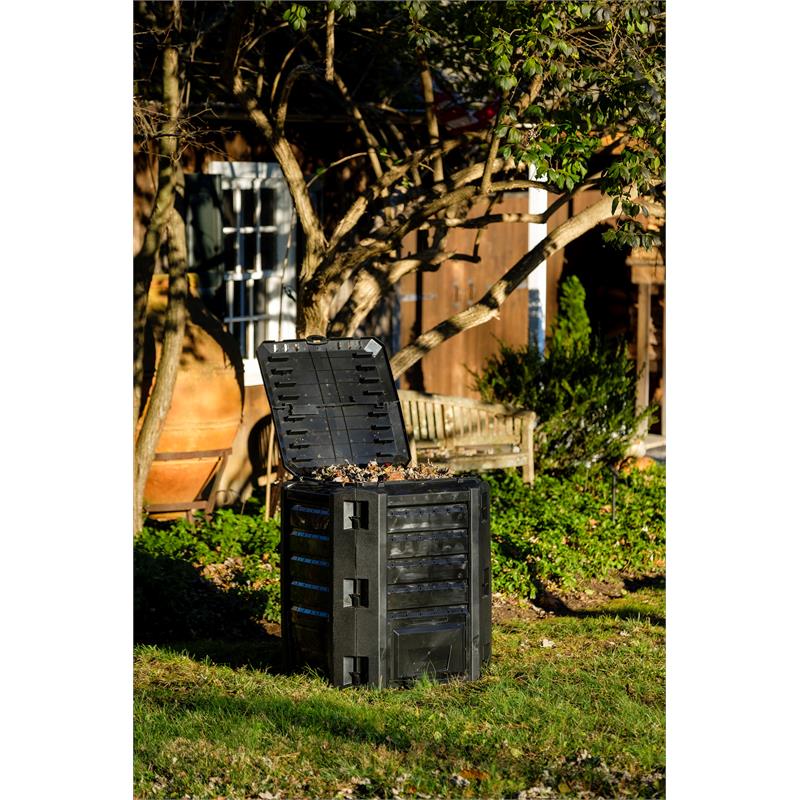 Pemberly Row 100 Gallon Resin Outdoor Composter in Black Rust