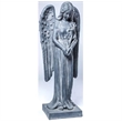 Pemberly Row Antique Fiber-Stone Standing Angel Garden Sculpture