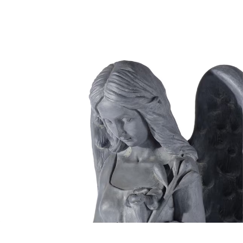 Pemberly Row Antique Fiber-Stone Standing Angel Garden Sculpture