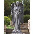 Pemberly Row Antique Fiber-Stone Standing Angel Garden Sculpture