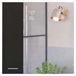 Pemberly Row Engineered Wood Medicine Cabinet with 1 Door and 4 Shelves in Black