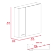 Pemberly Row Engineered Wood Mirrored Medicine Cabinet with 4 Shelves in White