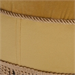 Pemberly Row Contemporary Tufted Decorative Round Ottoman in Gold Velvet