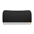 Pemberly Row Curved Headboard Upholstered Platform Bed King in Black Boucle