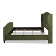 Pemberly Row Upholstered Shelter Headboard Bed King in Olive Green