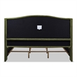Pemberly Row Upholstered Shelter Headboard Bed King in Olive Green