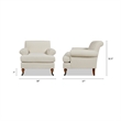 Pemberly Row Accent Arm Chair with Metal Casters in Light Beige