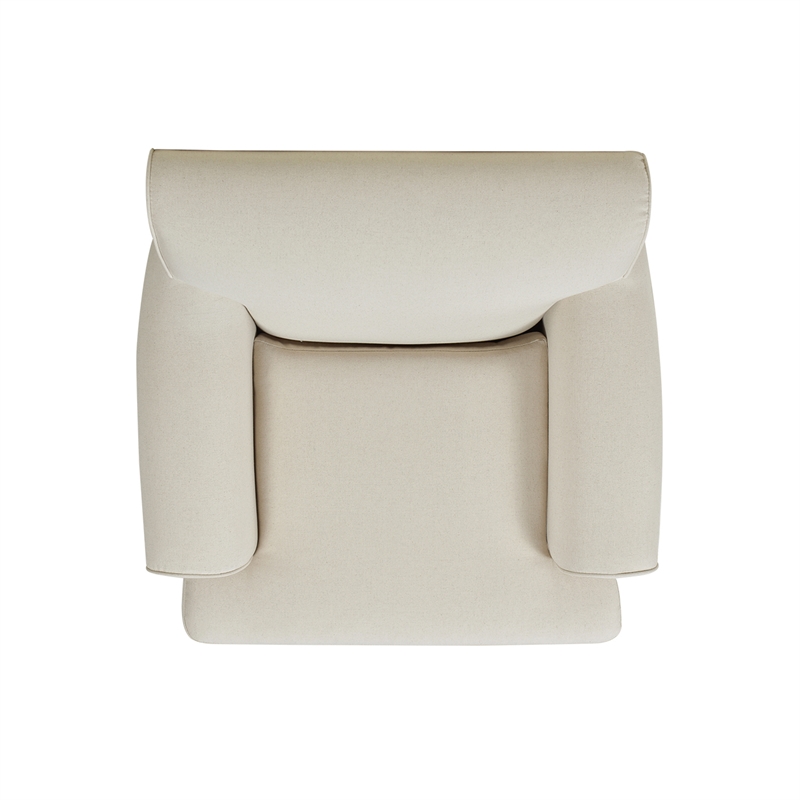 Pemberly Row Accent Arm Chair with Metal Casters in Light Beige