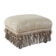 Pemberly Row Traditional Decorative Footstool in Teal Tan Polyester