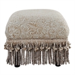 Pemberly Row Traditional Decorative Footstool in Teal Tan Polyester