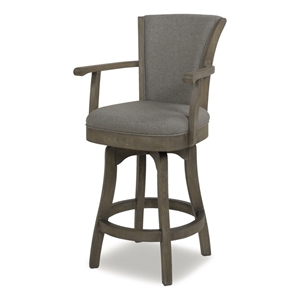 Pemberly Row 27&quot Counter Height Swivel Bar Stool in Dark Heathered Grey