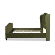 Pemberly Row Contemporary Tufted Wingback Queen Bed in Olive Green
