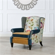 Pemberly Row Contemporary Upholstered Arm Chair in Floral & Leopard