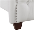 Pemberly Row Tufted Wingback King Bed with Nailhead Accents in Bright White