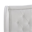 Pemberly Row Tufted Wingback King Bed with Nailhead Accents in Bright White