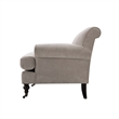 Pemberly Row Recessed Arm Sofa with Metal Casters in Silver Gray