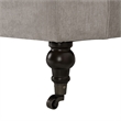 Pemberly Row Recessed Arm Sofa with Metal Casters in Silver Gray